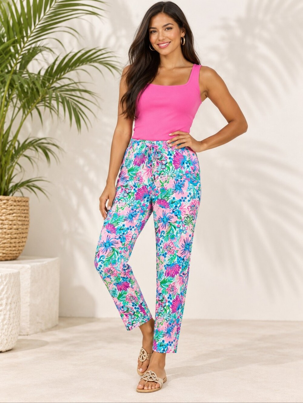 Lilly Pulitzer Emora Knit Pant Mandevilla Baby Paradise Petals Floral Resort XS